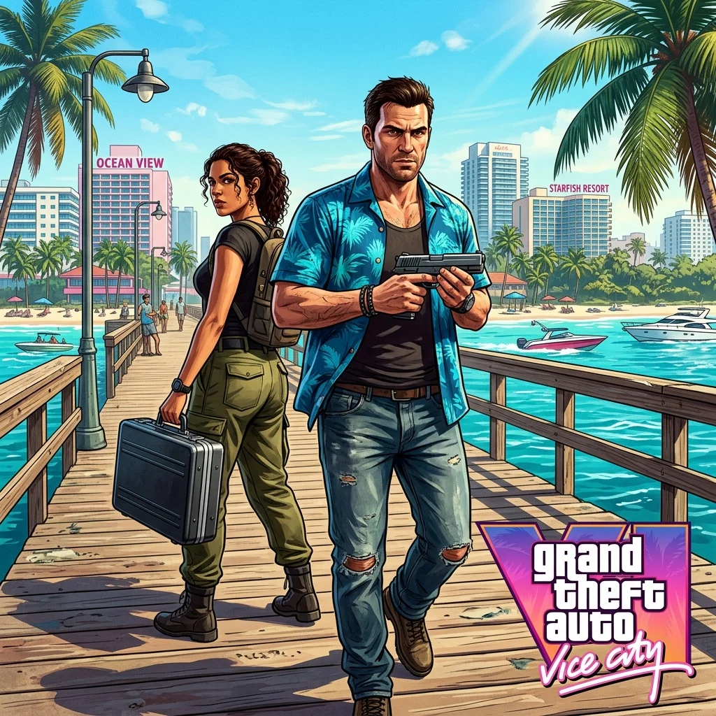 Lucia e Jason em Vice City
